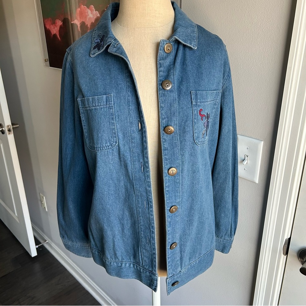 Vintage Breckenridge Embroidered Denim Shirt M/L Americana Western Y2K